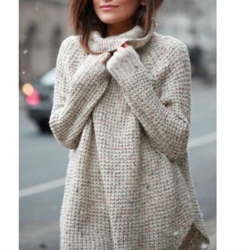 Free People Chunky Knit Confetti Wool Sweater